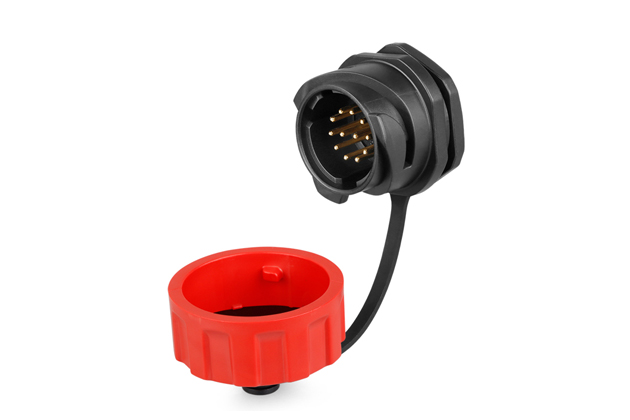 YM-24-12芯塑膠圓形單孔防水航空插頭信號(hào)連接器
